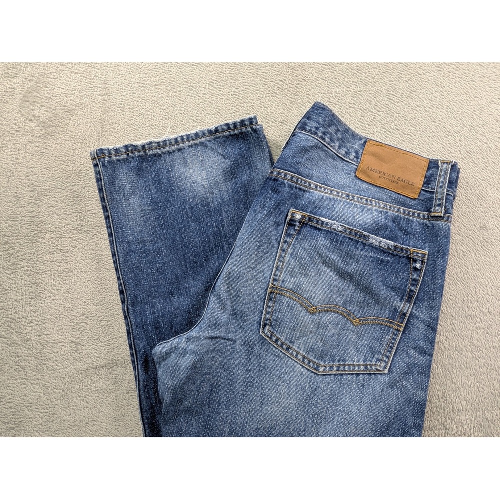 American Eagle Relaxed Straight Jeans Mens 32x34 Medium Wash Blue Cotton Denim
